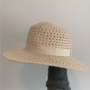 Free People Beige Crochet Sun Hat